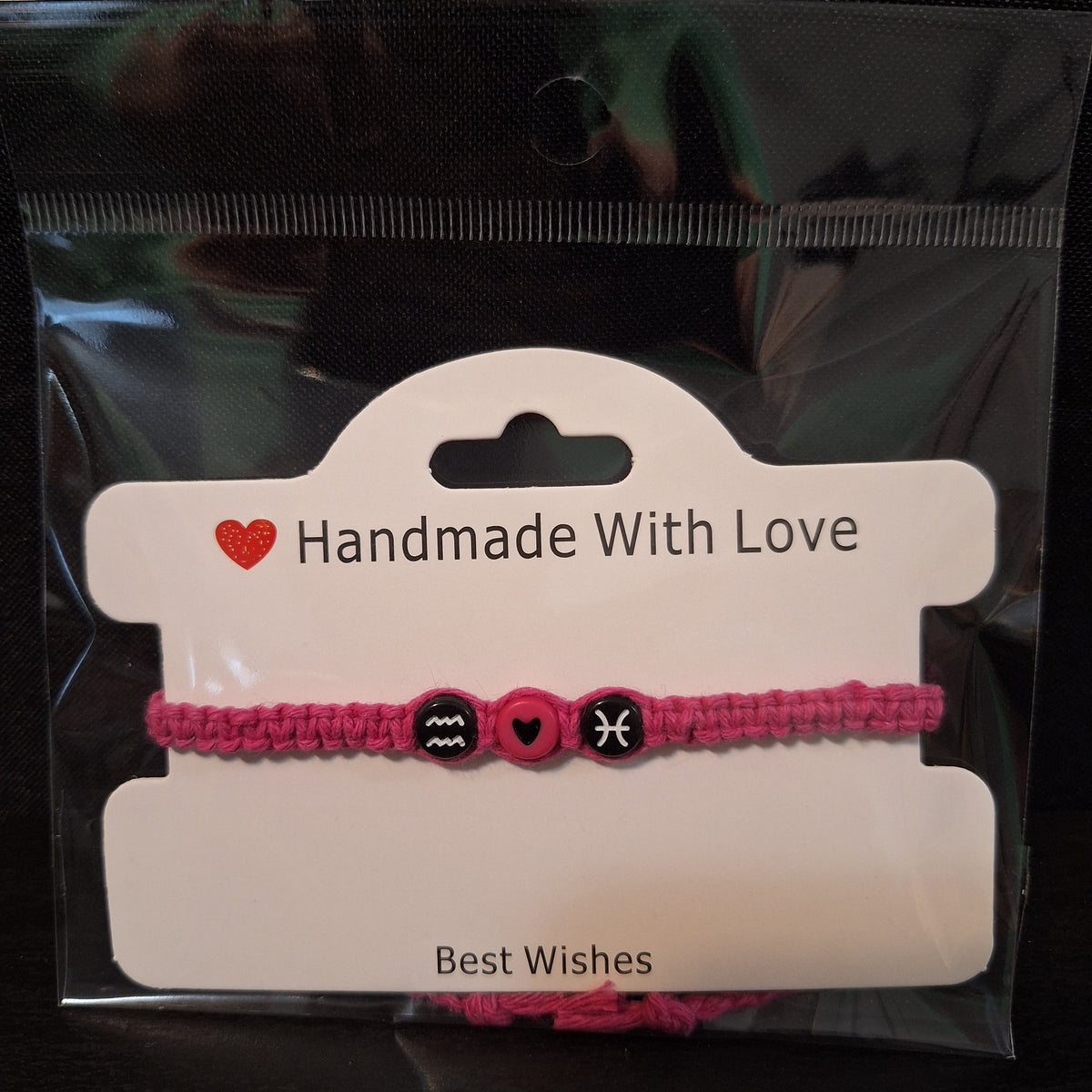♒️🖤♓️ Aquarius Pisces Zodiac Love Lucky Bracelet