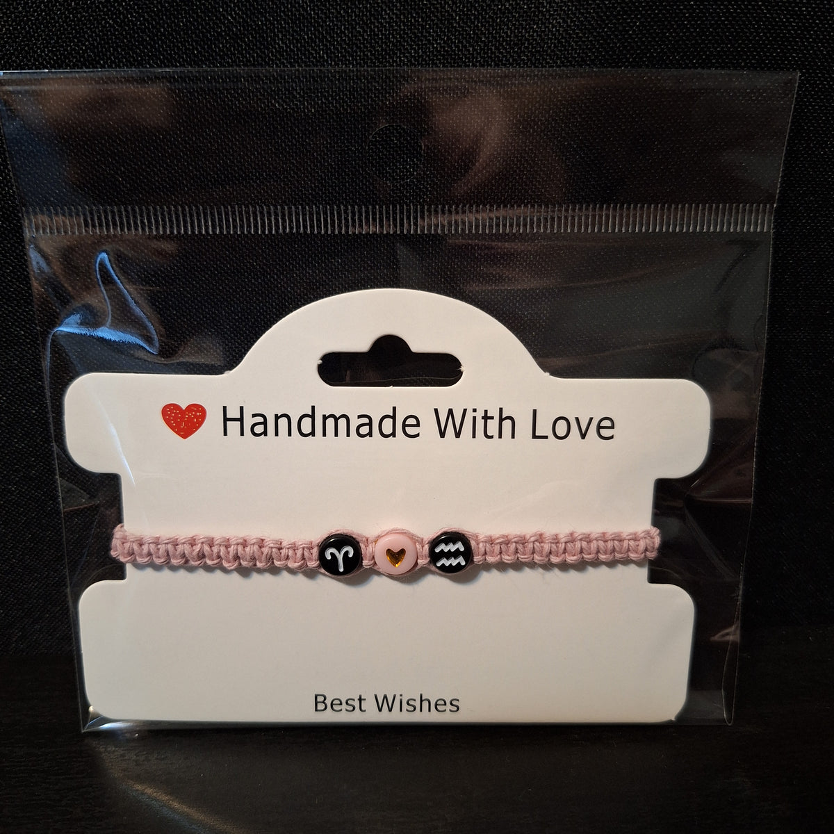 ♈️🖤♒️ Aries Aquarius Zodiac Love Lucky Bracelet