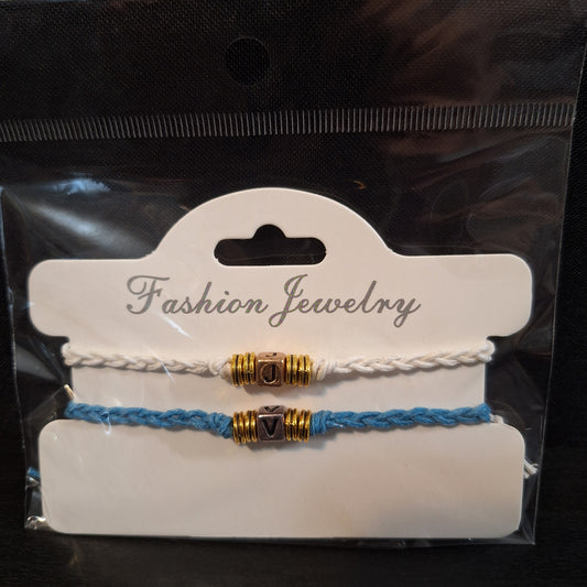 Initial Love Lucky Bracelet (J & V)